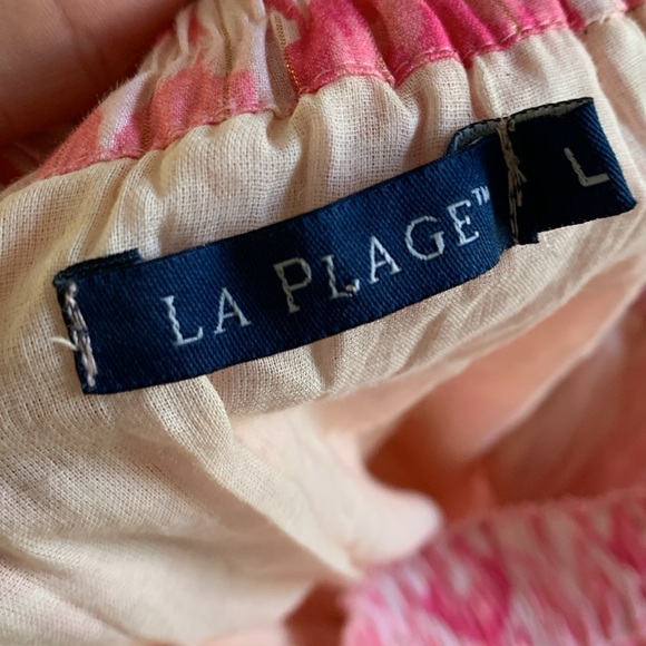 La Plage Breakers Maxi Skirt in Ikat Corals on‎ Gold Lurex size L summer boho - Picture 6 of 13